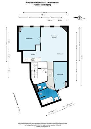 Floor plan - Stuyvesantstraat 55-2, 1058 AK Amsterdam 